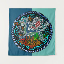 Keltische draak wandkleed