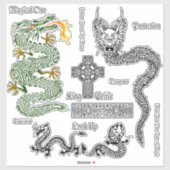 Keltische Draken  Clear Vinyl Sticker (Vel)