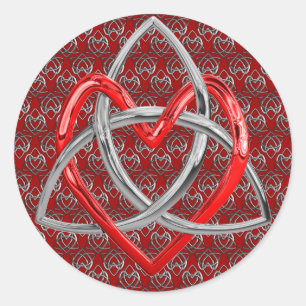 Keltische Drievuldigheid Hart Ronde Sticker