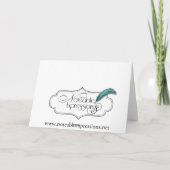 Keltische Eternity Knot Blauwgroen en Ivoor Dank u Bedankkaart (Achterkant)