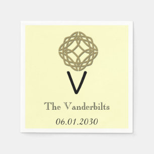 Keltische Eternity Knot Gouden Ivoor Monogram Brui Servetten