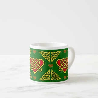 Keltische/Gadhlig gevlochten hartknoop, goud 2, gr Espresso Kop
