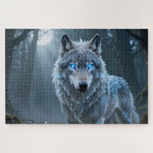 Keltische Geest Dier Wolf Legpuzzel (Horizontaal)