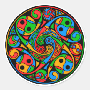 Keltische Glas in lood spiraal Ronde Sticker