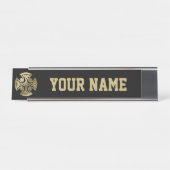 Keltische gouden knoop bureau naambordje (Voorkant)