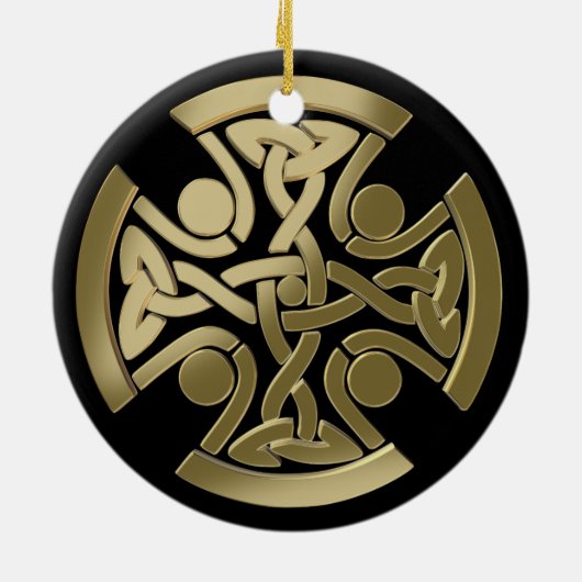 Keltische gouden knoop keramisch ornament (Achterkant)