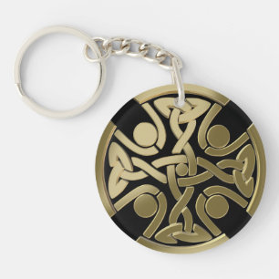 Keltische gouden knoop sleutelhanger