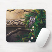 Keltische Groene Man Uil Muismat (Met muis)