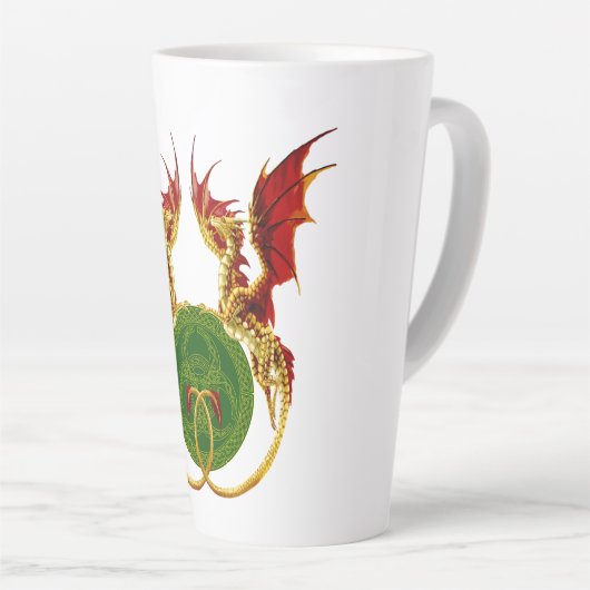 Keltische halve maan en draken latte mok (Rechterhoek)