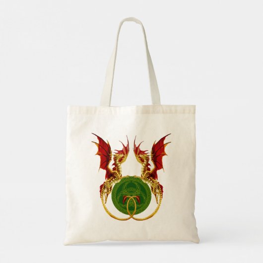Keltische halve maan en draken tote bag (Achterkant)