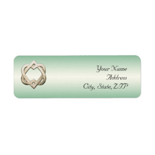 Keltische harten op groene gradiënt etiket