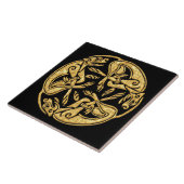 Keltische honden gouden traditionele sierkunst tegeltje (Zijkant)