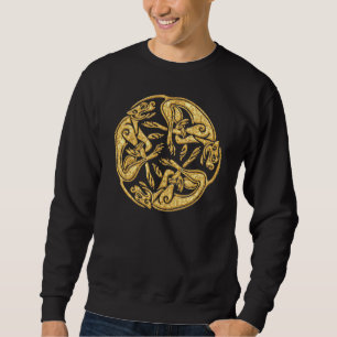 Keltische honden gouden traditionele sierkunst trui