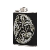 Keltische honden traditioneel siergoud en zilver heupfles (Links)