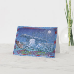 Keltische Ierse kerstkaart Pounabrone Dolmen. Feestdagen Kaart