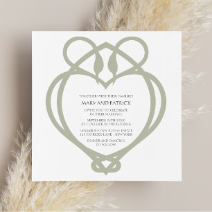 Keltische Irish Swan Love Knot Wedding Invitation Kaart