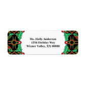 Keltische kerst Holly Wreath Pattern Etiket (Voorkant)