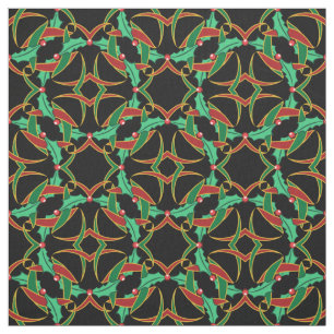 Keltische kerst Holly Wreath Pattern Stof