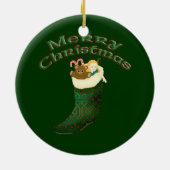 Keltische kerstversiering - Vrolijk kerstfeest Keramisch Ornament (Achterkant)