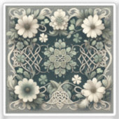 Keltische Klaver Bloem Charm Sticker (Voorkant)