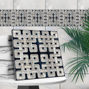 Keltische knoop abalone schaal en parel tegeltje