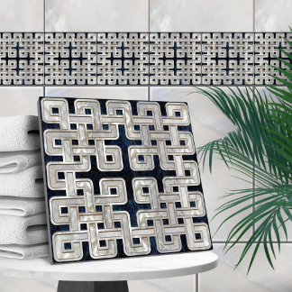 Keltische knoop abalone schaal en parel tegeltje