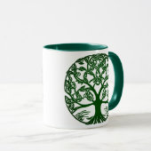 Keltische Knoop Boom van het Leven Groen op Wit Mok (Voorkant rechts)