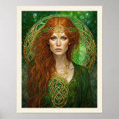 Keltische knoop Groen & Goud St Patrick's Day Vrou Poster (Voorkant)