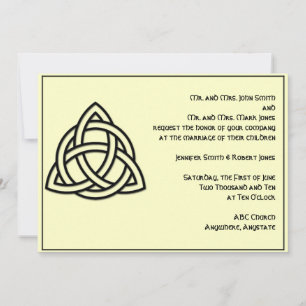 Keltische knoop in zwart ivoor bruiloft uitnodigin kaart