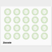 Keltische knoop Initialen - Jade Ronde Sticker (Vel)