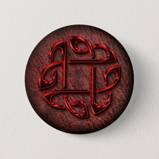 Keltische knoop over echt leder ronde button 5,7 cm (Voorkant)