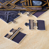 Keltische knoop Paarse ivoor knoopwerk Legpuzzel (Zijkant)