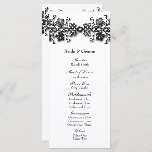 Keltische Knoop Twining Vines Trouwprogramma Programma (Voorkant / Achterkant)