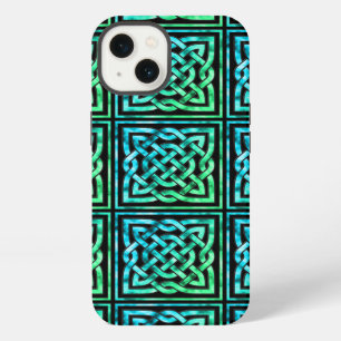 Keltische Knoop - Vierkant Blauwgroen iPhone 13 Hoesje