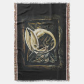 Keltische knoop werk crème draak deken (Voorkant Verticaal)