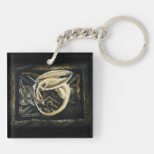 Keltische knoop werk crème draak sleutelhanger (Achterkant)