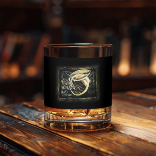 Keltische knoop werk crème draak whisky glas