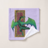 Keltische knoop werk groene draak Paarse Bad Handdoek (Wasdoekje)