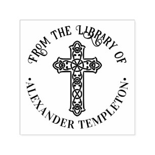 Keltische Knoopkruis Ronde Bibliotheek Boeknaam  Zelfinktende Stempel