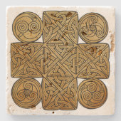 Keltische Knoopwerk Kruis Stenen Onderzetter (Voorkant)