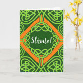 Keltische Knoopwerk Sláinte St. Patrick's Day Kaar Kaart (Gele Bloem)