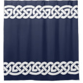 Keltische knopen, sierblauw, blauw van de marine,  douchegordijn (Voorkant)