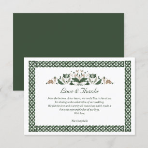 Keltische Knot Modern Floral Irish Wedding DANK U Kaart