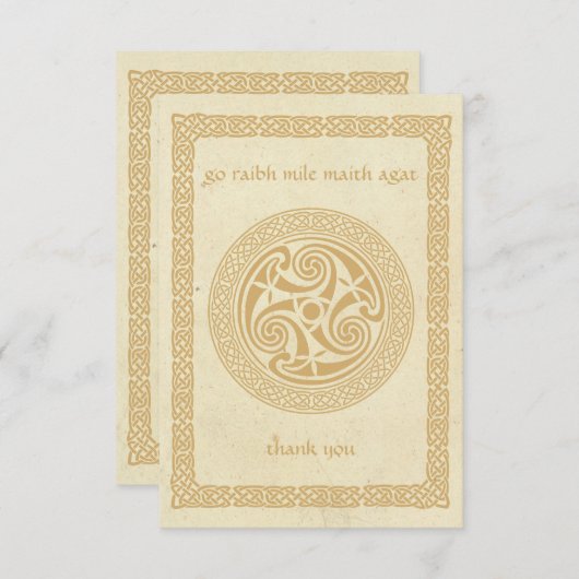 Keltische Knots Iers Gaelic Dank u Sjabloon (Voorkant / Achterkant)