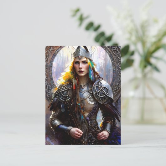 Keltische krijger koningin briefkaart (Staand voorkant)
