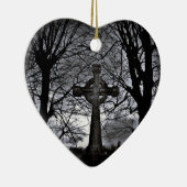 Keltische kruis en bomen hart Kerstmis ornament (Rechts)