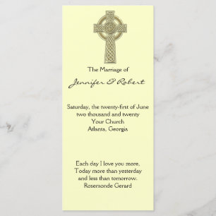 Keltische kruis in goud en ivoor bruiloft programm programma