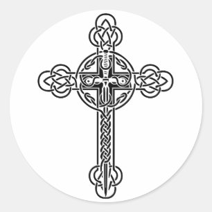 Keltische kruis ronde sticker