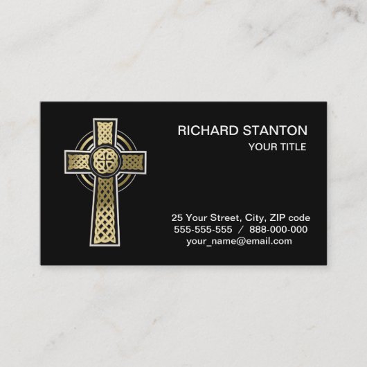 Keltische kruis visitekaartje (Voorkant)