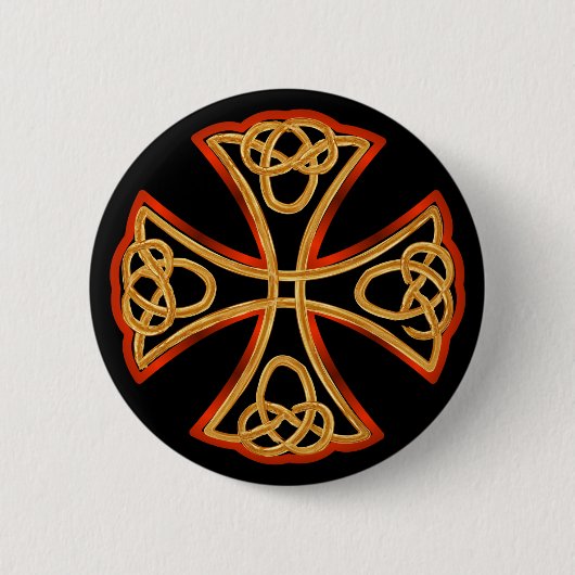 Keltische kruisknop ronde button 5,7 cm (Voorkant)